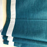 Flat Roman Shade "Cheval Marine with 1.5" inset 1.5" White Border", linen roman shade with chain mechanism, custom made window treatment