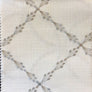 Custom Geometric Grey Embroidery Pattern Ryder Silver Relaxed Roman Shade