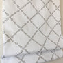 Custom Geometric Grey Embroidery Pattern Ryder Silver Relaxed Roman Shade