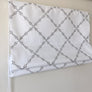 Custom Geometric Grey Embroidery Pattern Ryder Silver Relaxed Roman Shade
