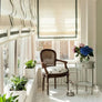 Relaxed Roman Shades, 100% Linen Roman Shade "Natural with Pine Border", window treatment, Custom made sheer shades with chain mechanism