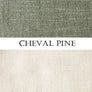 Relaxed Roman Shade "Cream with Pine Border", Roman Shades with Pine Trim, with Chain Mechanism - Custom Shade