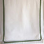 Relaxed Roman Shade "Cream with Pine Border", Roman Shades with Pine Trim, with Chain Mechanism - Custom Shade