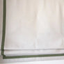 Relaxed Roman Shade "Cream with Pine Border", Roman Shades with Pine Trim, with Chain Mechanism - Custom Shade