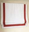 Custom Roman Shade "White with Tangerine Borders", relaxed roman shade with chain mechanism, Custom Made roman shade, Window Treatments
