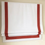 Custom Roman Shade "White with Tangerine Borders", relaxed roman shade with chain mechanism, Custom Made roman shade, Window Treatments