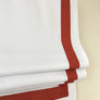 Custom Roman Shade "White with Tangerine Borders", relaxed roman shade with chain mechanism, Custom Made roman shade, Window Treatments