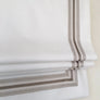Relaxed Roman Shade, 100% Linen roman shade, Shade with Decorative trim, custom roman shade, shade with chain mechanism, window treatment