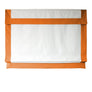 Relaxed Roman Shade "Cheval White with three sides Mango Border and valance", custom roman shade with chain mechanism, window treatments