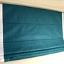 Flat Roman Shade "Cheval Marine with 1.5" inset 1.5" White Border", linen roman shade with chain mechanism, custom made window treatment