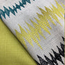 Flat Roman Shade "Ibiza Soulful with Marine border" with chain mechanism, Linen Roman Shade, custom roman shades, Custom Made shades