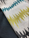Flat Roman Shade "Ibiza Soulful with Marine border" with chain mechanism, Linen Roman Shade, custom roman shades, Custom Made shades