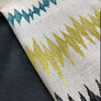 Flat Roman Shade "Ibiza Soulful with Marine border" with chain mechanism, Linen Roman Shade, custom roman shades, Custom Made shades
