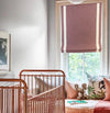 Custom Roman Shade "Origin Camellia with Cream Border", 100% cotton shade with chain mechanism, roman shades, custom window treatments