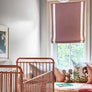 Custom Roman Shade "Origin Camellia with Cream Border", 100% cotton shade with chain mechanism, roman shades, custom window treatments