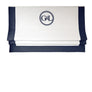 Monogrammed Linen Roman Shade " Tuscany White with Navy border" and chain mechanism, Windows Treatment, Custom made roman shade