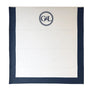 Monogrammed Linen Roman Shade " Tuscany White with Navy border" and chain mechanism, Windows Treatment, Custom made roman shade