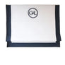 Monogrammed Linen Roman Shade " Tuscany White with Navy border" and chain mechanism, Windows Treatment, Custom made roman shade