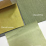 Relaxed Roman Shade "Cream with Pine Border", Roman Shades with Pine Trim, with Chain Mechanism - Custom Shade
