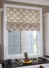 Flat Linen Roman Shade "Esperanza-Parchment" with chain mechanism, custom roman shades, linen roman shades