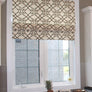 Flat Linen Roman Shade "Esperanza-Parchment" with chain mechanism, custom roman shades, linen roman shades