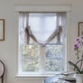 Custom Plain Fabric. London Sheer Roman Shade "Lucky Earth"