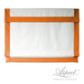Custom Chevalle Range Red Border Relaxed Roman Shade