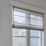 Custom Plain Fabric Flat Sheer Roman Shade "Lucky Earth"