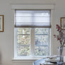 Custom Plain Fabric Flat Sheer Roman Shade "Lucky Earth"