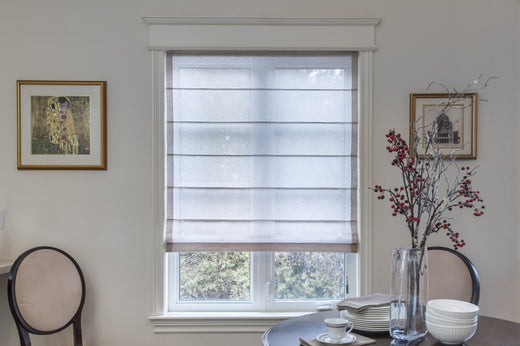 Custom Plain Fabric Flat Sheer Roman Shade