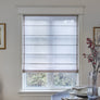 Custom Plain Fabric Flat Sheer Roman Shade "Lucky Earth"