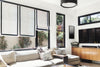 Faux Linen White Blackout Roman Shade