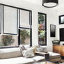 Faux Linen White Blackout Roman Shade