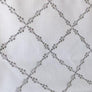 Custom Geometric Grey Embroidery Pattern Ryder Silver Relaxed Roman Shade