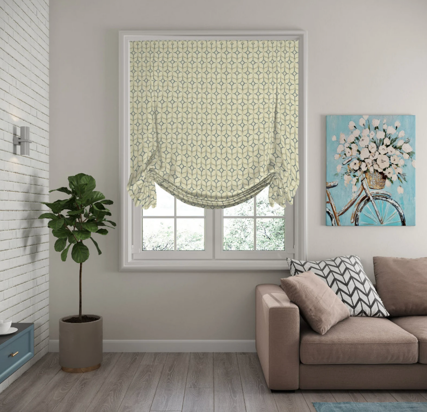 Gibbs Tulip Roman Shade — Custom Size