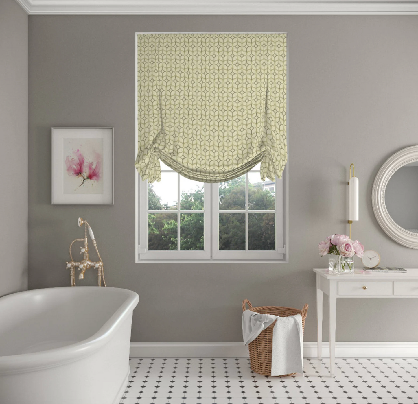Gibbs Tulip Roman Shade — Custom Size