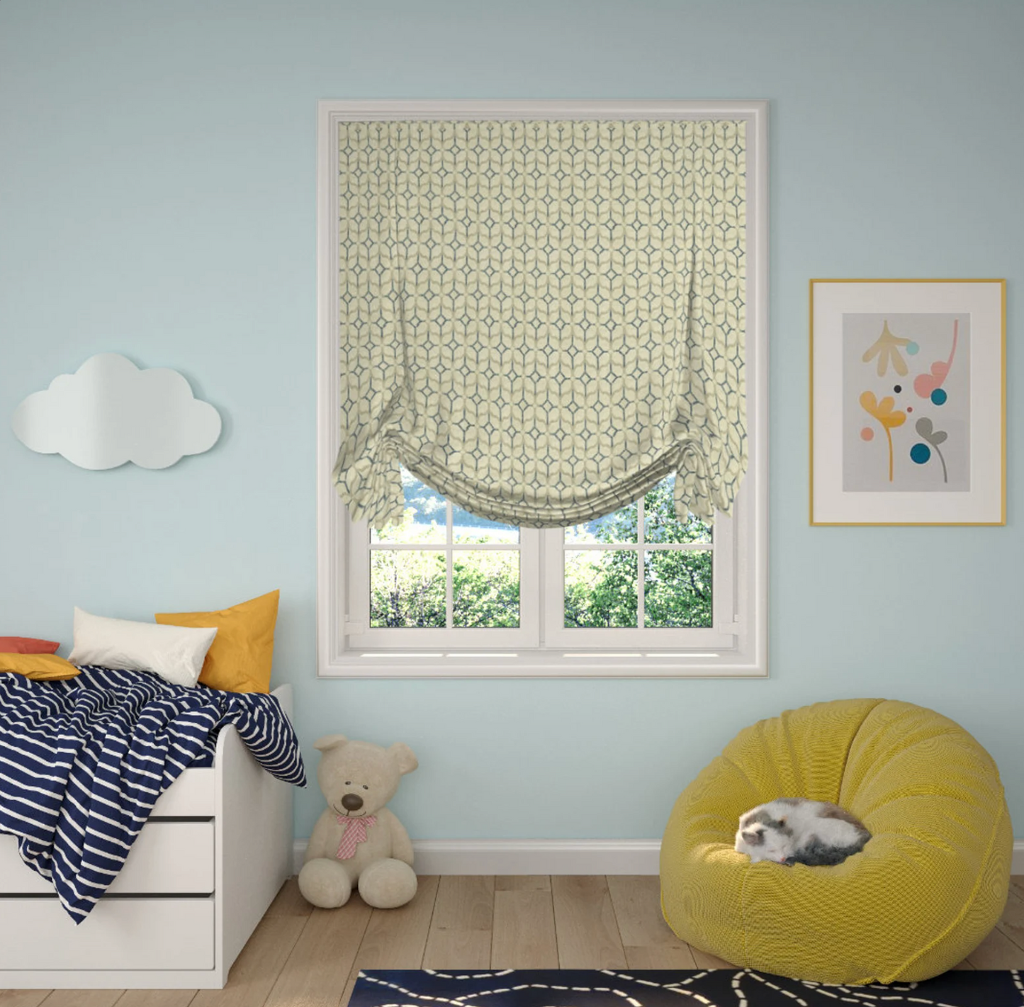 Gibbs Tulip Roman Shade — Custom Size