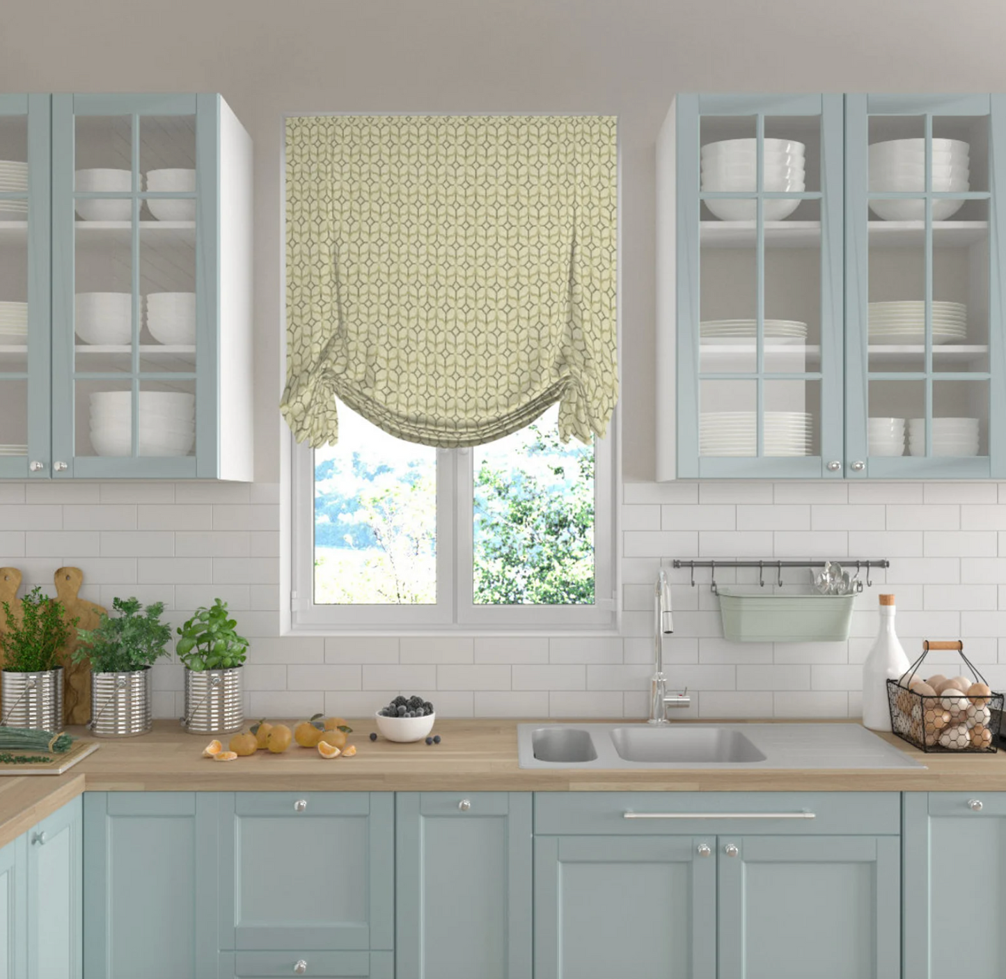 Gibbs Tulip Roman Shade — Custom Size