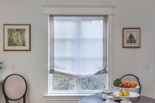 Lucky Earth European Relaxed Sheer Roman Shade — Custom Size
