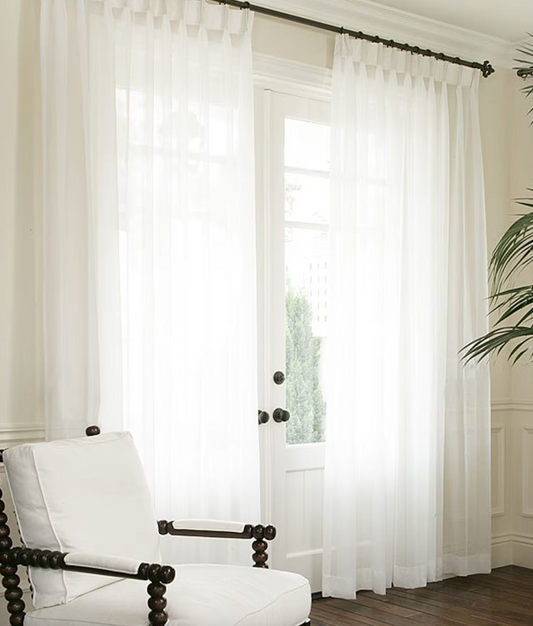 Shannon Pleated Sheer Drapery — Custom Size