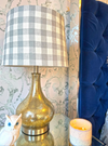 Handmade Designer Lampshade | Scalamandre Swedish Linen Check | Blue and White Checkered | Custom Lighting Accent | Custom Lampshade