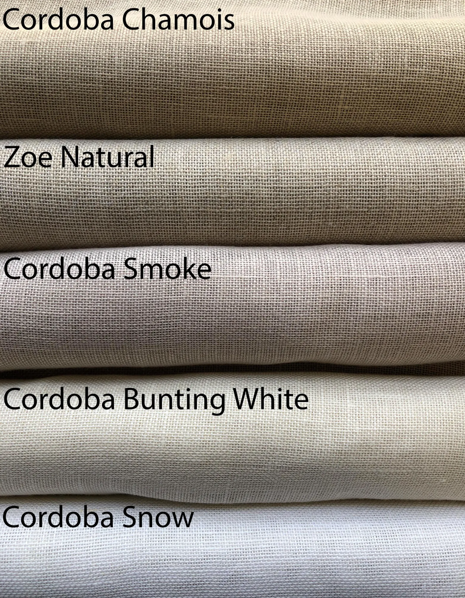 Cordoba Sheer Linen European Relaxed Roman Shade — Custom Size