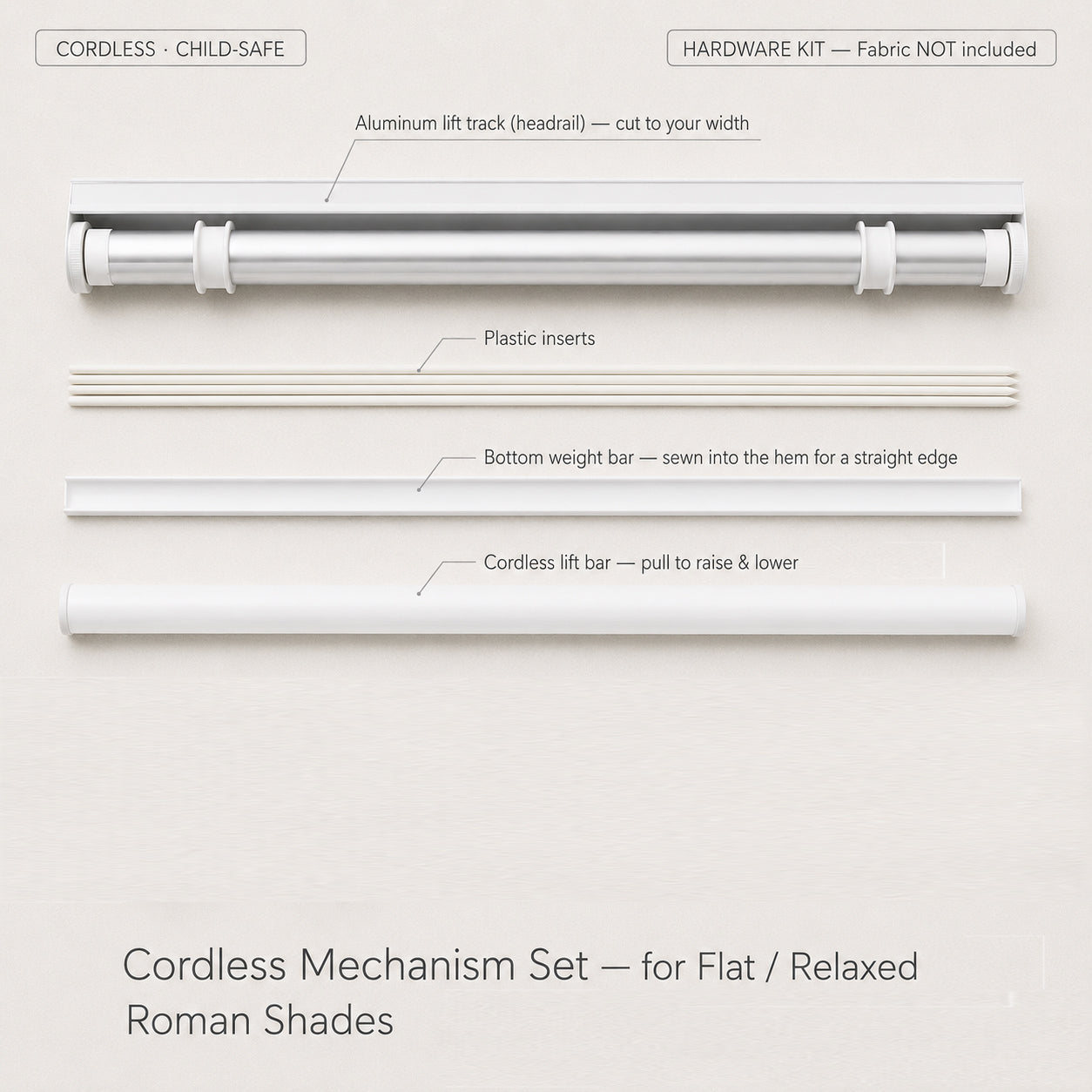 Cordless Roman Shade Mechanism Kit – DIY Blind Hardware