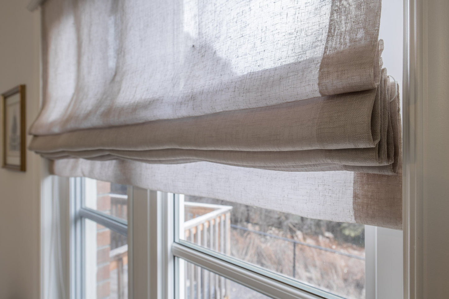 Lucky Earth Relaxed Sheer Roman Shade — Custom Size