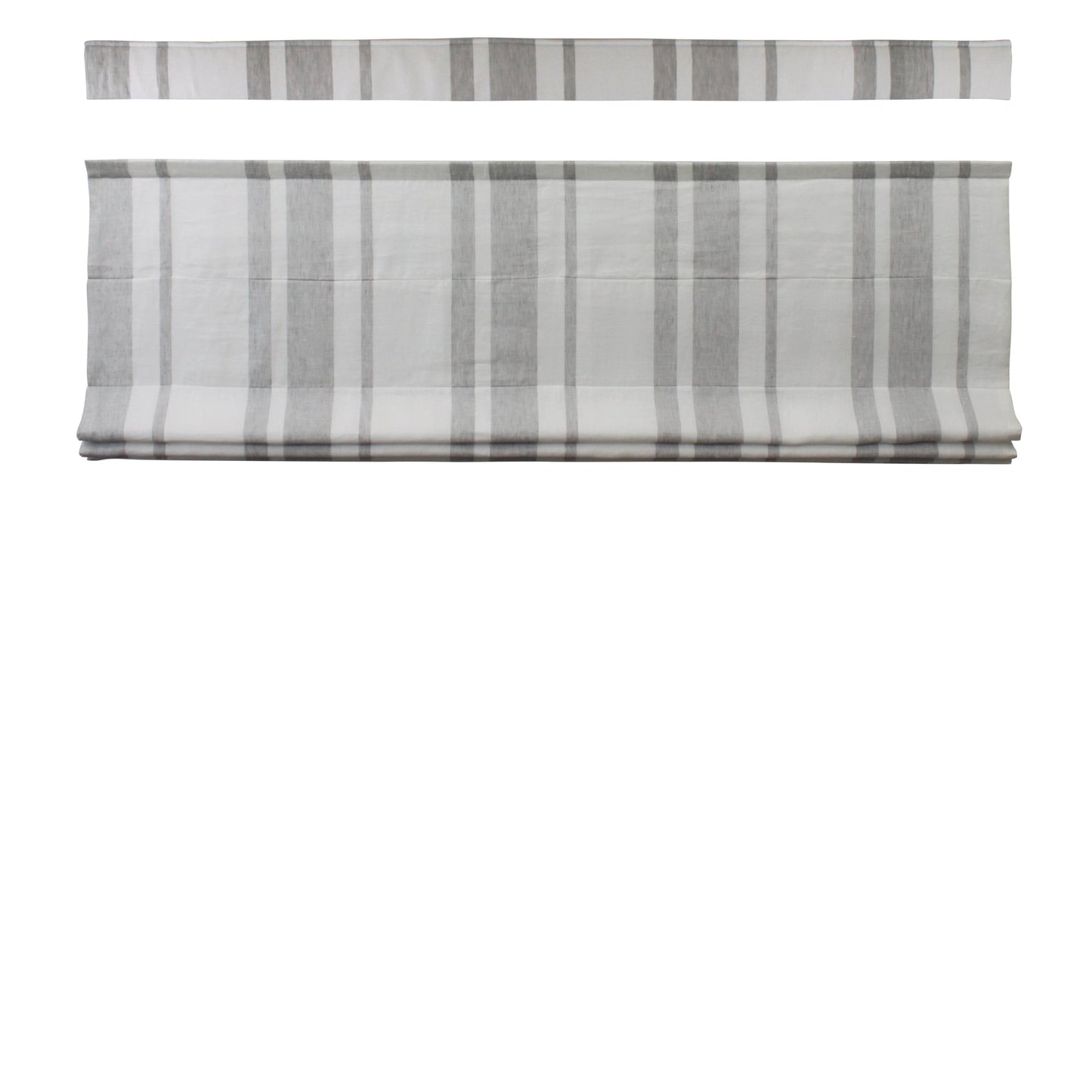 Gothic Grey Stripe Top Down Bottom Up Roman Shade — Custom Size