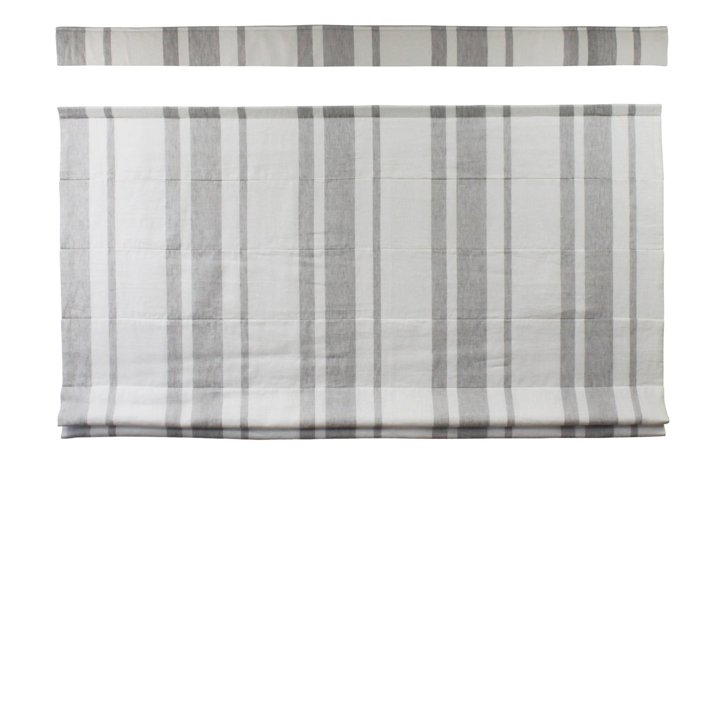 Gothic Grey Stripe Top Down Bottom Up Roman Shade — Custom Size
