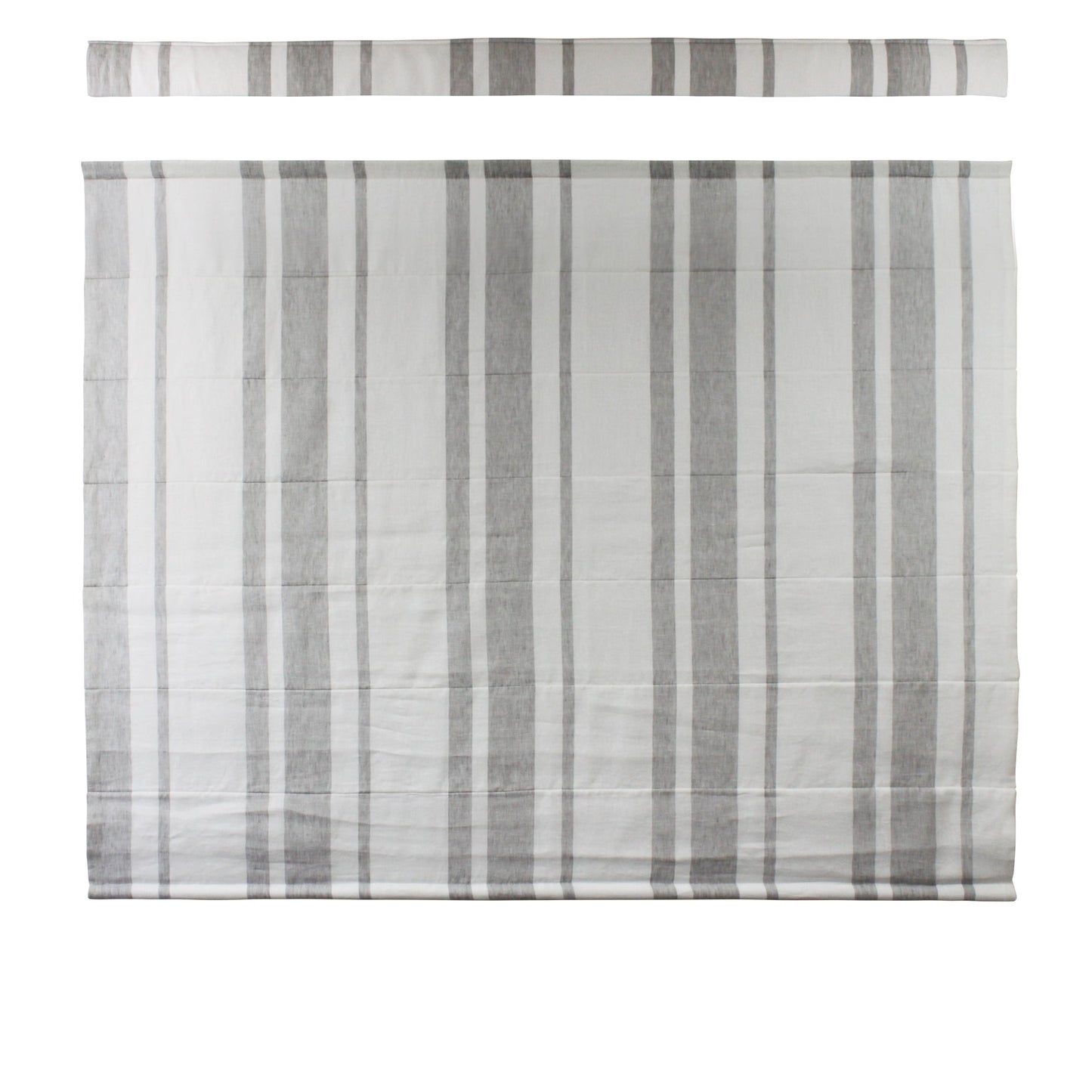 Gothic Grey Stripe Top Down Bottom Up Roman Shade — Custom Size