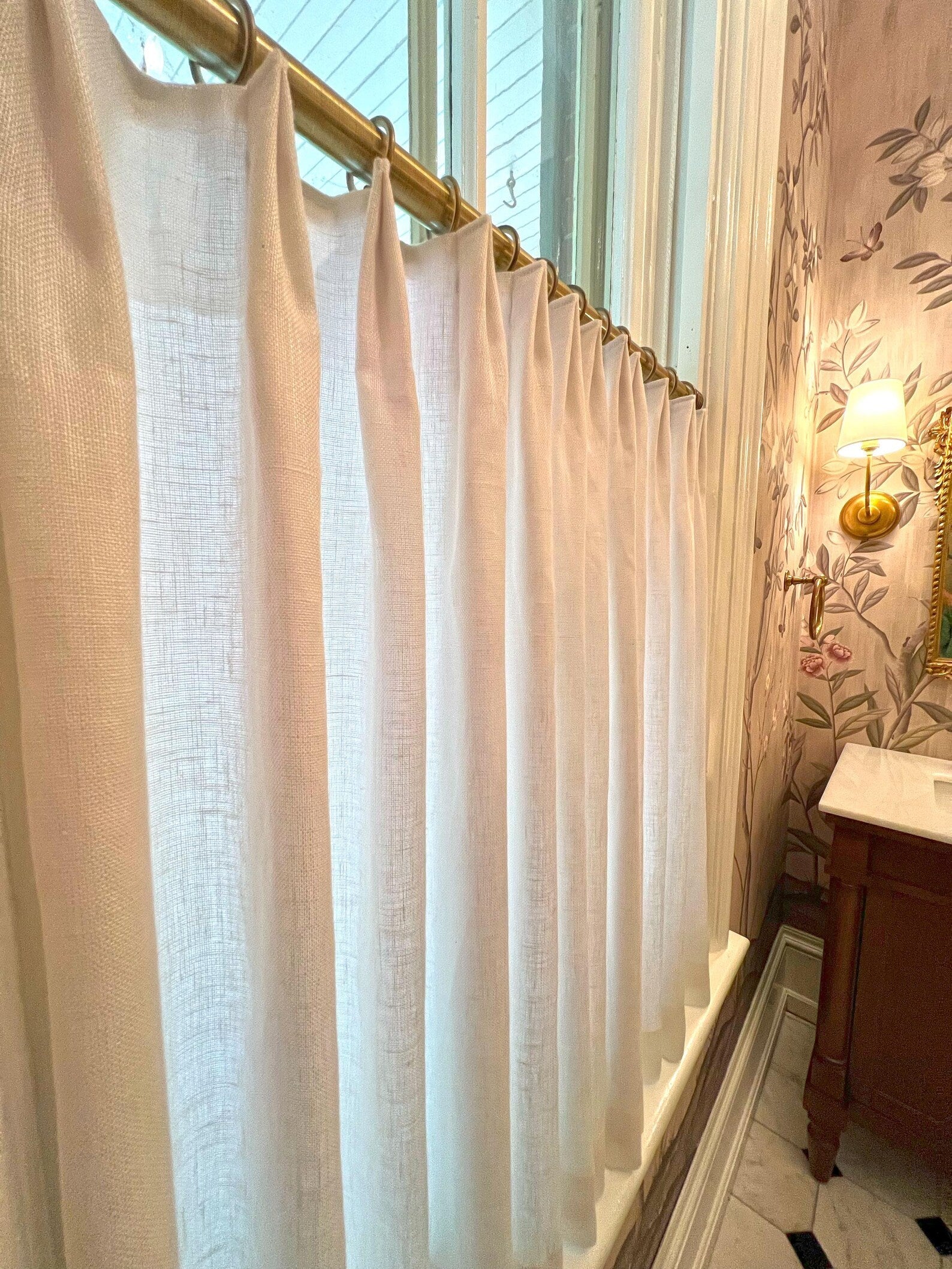 French pleat linen café curtain — product photo