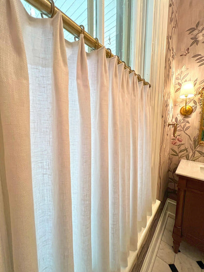 French pleat linen café curtain — product photo