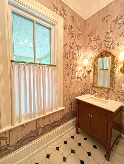 French pleat linen café curtain — product photo